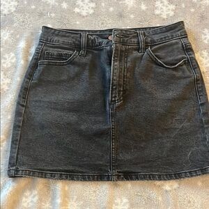 Classic Black Denim Skirt
